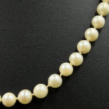 Estate cultured pearl necklace with 14K white gold clasp