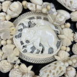 Vintage genuine ivory components & hand-carved beads