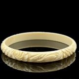 Vintage genuine hand-carved ivory bangle