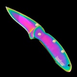 Estate Kershaw Speedsafe 1600VIB rainbow-colored folding knife by Ron Onion