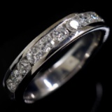 Estate 14K white gold diamond band ring