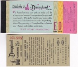 Circa 1950s Disneyland Magic Kingdom partial admission ticket book & parking pass