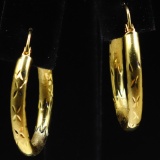 Pair of estate 14K yellow gold hoop earrings