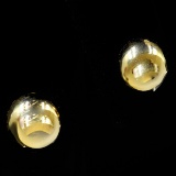 Pair of estate 14K yellow gold dome stud earrings