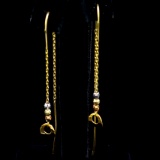 Pair of estate 10K tri-gold threader earrings