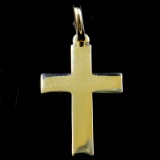 Estate 18K yellow gold cross pendant