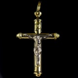 Estate 14K yellow gold 2-tone crucifix