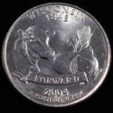 2004-D error U.S. high leaf Wisconsin state Washington quarter