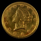 Circa 1849-1854 type 1 U.S. Liberty head gold dollar