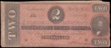 1864 Confederate States of America $2 banknote