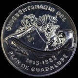 1963 high relief proof Plan de Guadalupe - Carranza .900 silver Mexico commemorative medal