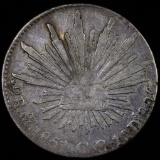 Rare 1851Mo Mexico silver 2 real