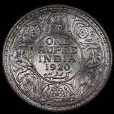 1920 India silver rupee