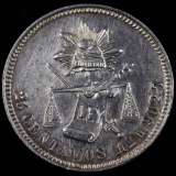 1888Mo Mexico silver 25 centavo