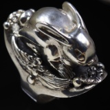 Estate sterling silver rabbit poison ring