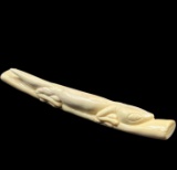 Genuine mammoth ivory gecko hand-carved figurine