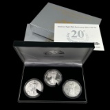 2006 3-piece U.S. American Eagle 20th Anniversary Silver Coin Set
