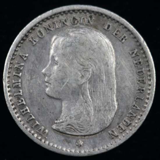 1892 Netherlands silver 10 cents