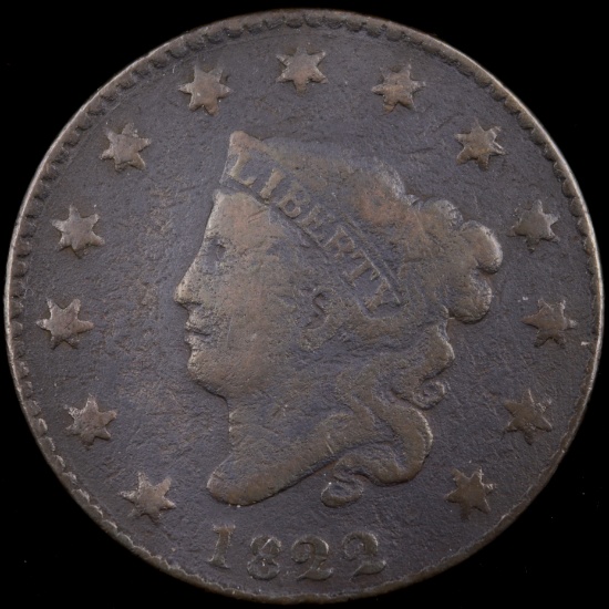 1822 U.S. coronet large cent