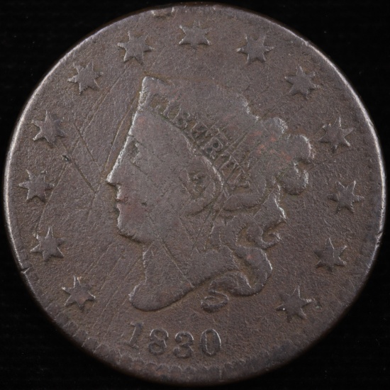 1830 medium letters U.S. coronet large cent