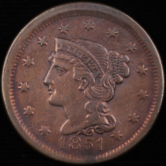 1851 U.S. braided hair large cent