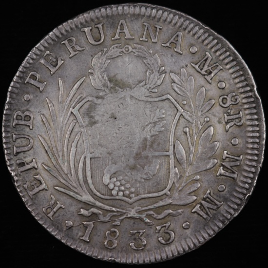 1833 Lima Peru silver 8 real