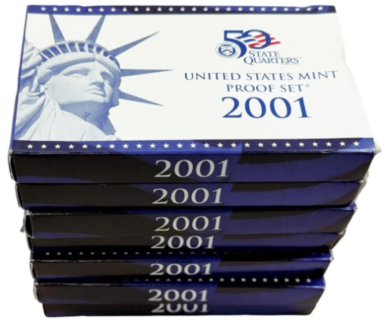 Lot of 7 2001 U.S. proof sets