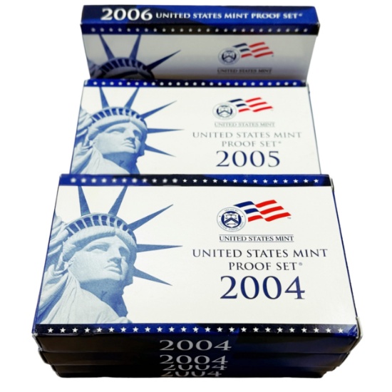 Lot of 8 mid-2000s U.S. proof sets