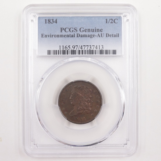 Certified 1834 U.S. classic head half cent