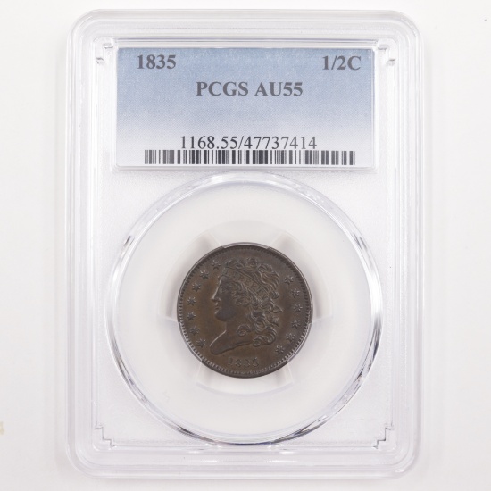 Certified 1835 U.S. classic head half cent