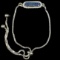Estate sterling silver diamond & drusy bracelet