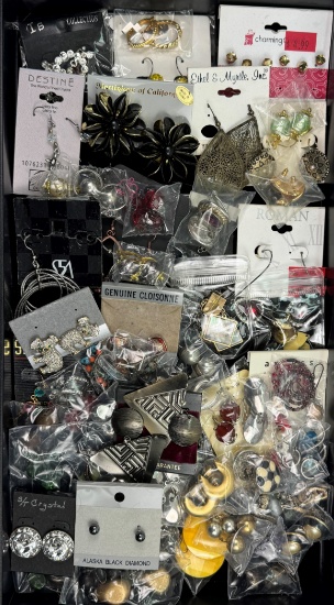 Lot of 60+ pairs of new & estate earrings