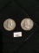 2 Franklin Silver Half Dollars