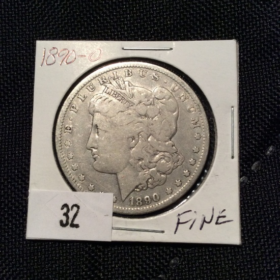 1890-O Morgan Silver Dollar Fine V.G.