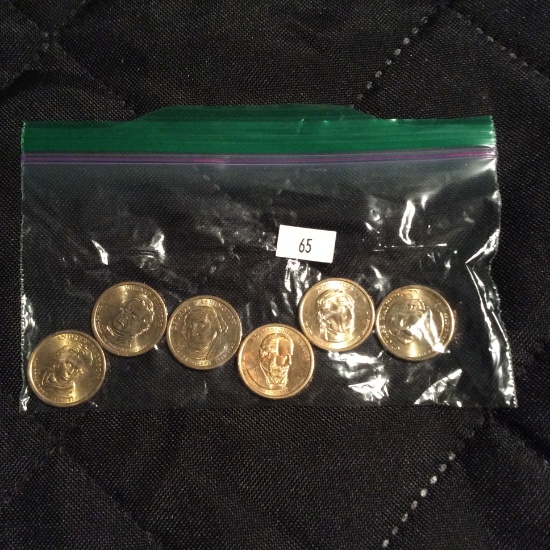 6 Gold $1 Presidential Coins- Mint