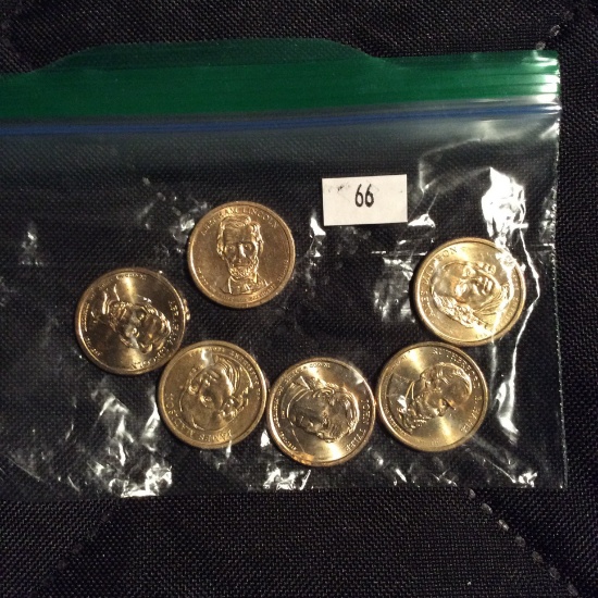 6 Gold $1 Presidential Coins- Mint