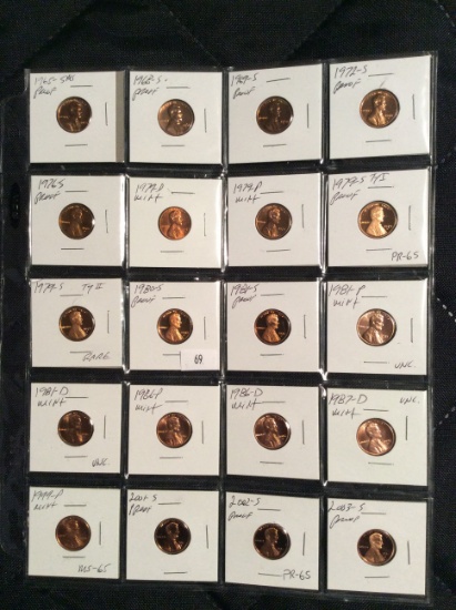 20 Memorial Pennies-Mint