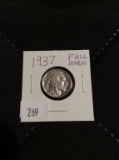 1937 Full Horn Buffalo Nickel