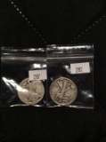 2 Walking Liberty Half Dollars