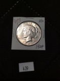 1924 Silver Peace Dollar AU