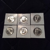 6 Mint Kennedy Half Dollars