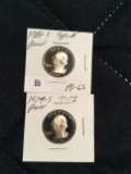 2 Mint Washington head Quarters