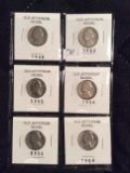 6 Old Jefferson Nickels