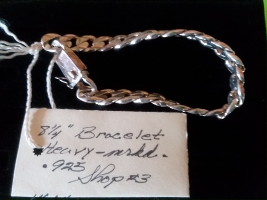 8 1/4" Bracelet Heavy Marked 925