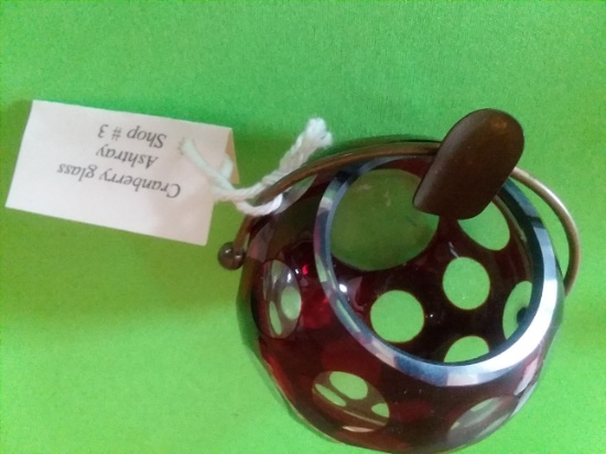 Cranberry glass Ashtray 3"