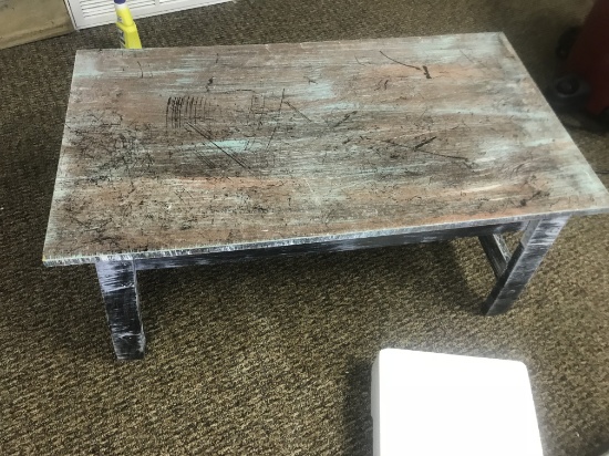 Painted Wood Bench