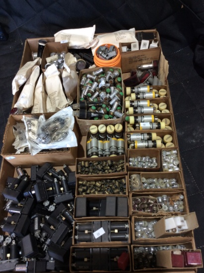 25 lbs., Assortment of NOS Various Lights, Brass Bases, , Indicators for Ra