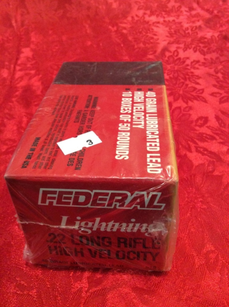 Federal Lightning 22 Long Rifle High Velocity 500 22 Long Rifle High Veloci  | Guns & Military Artifacts Ammo | Online Auctions | Proxibid