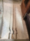 2 Vintage Steel Fishing Rods & 1 Gep Action Fishing Rod