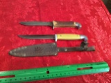 Queen Cuttlery Knive w/ Sheath & Scalp Hunting Knife